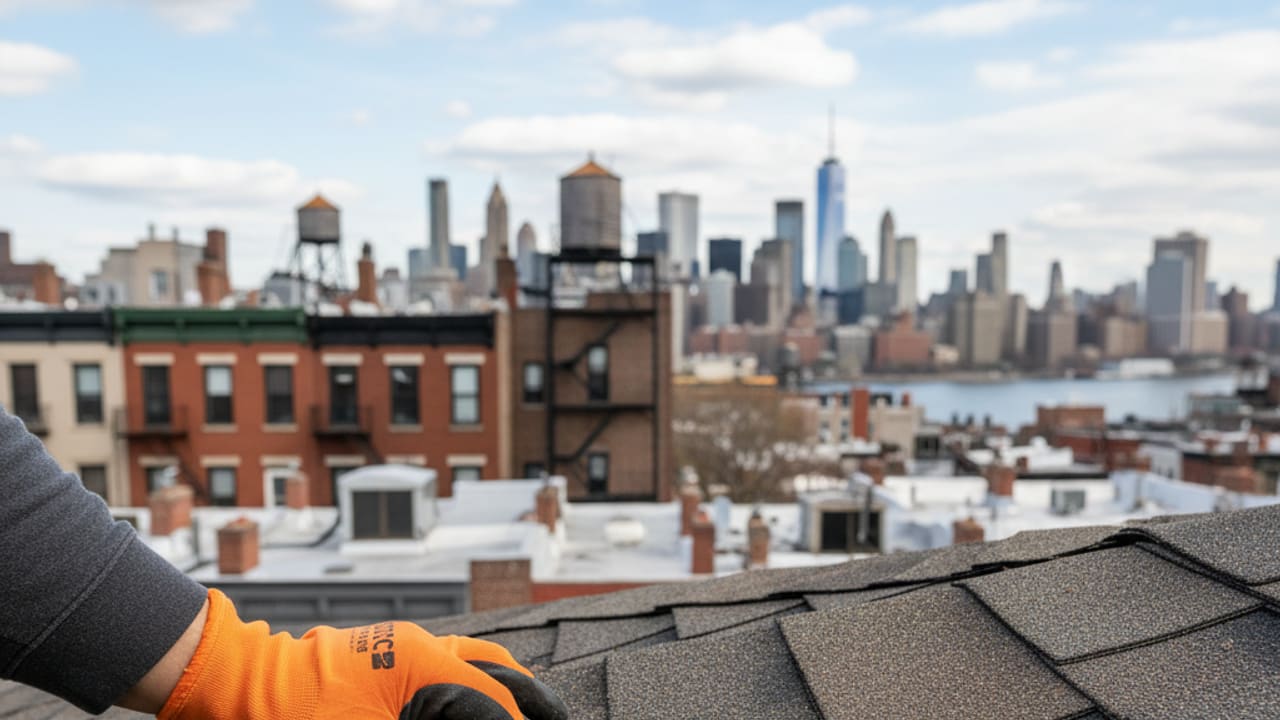 Detailed close-up of asphalt shingles on a residential roof, key for any roof inspection guide.