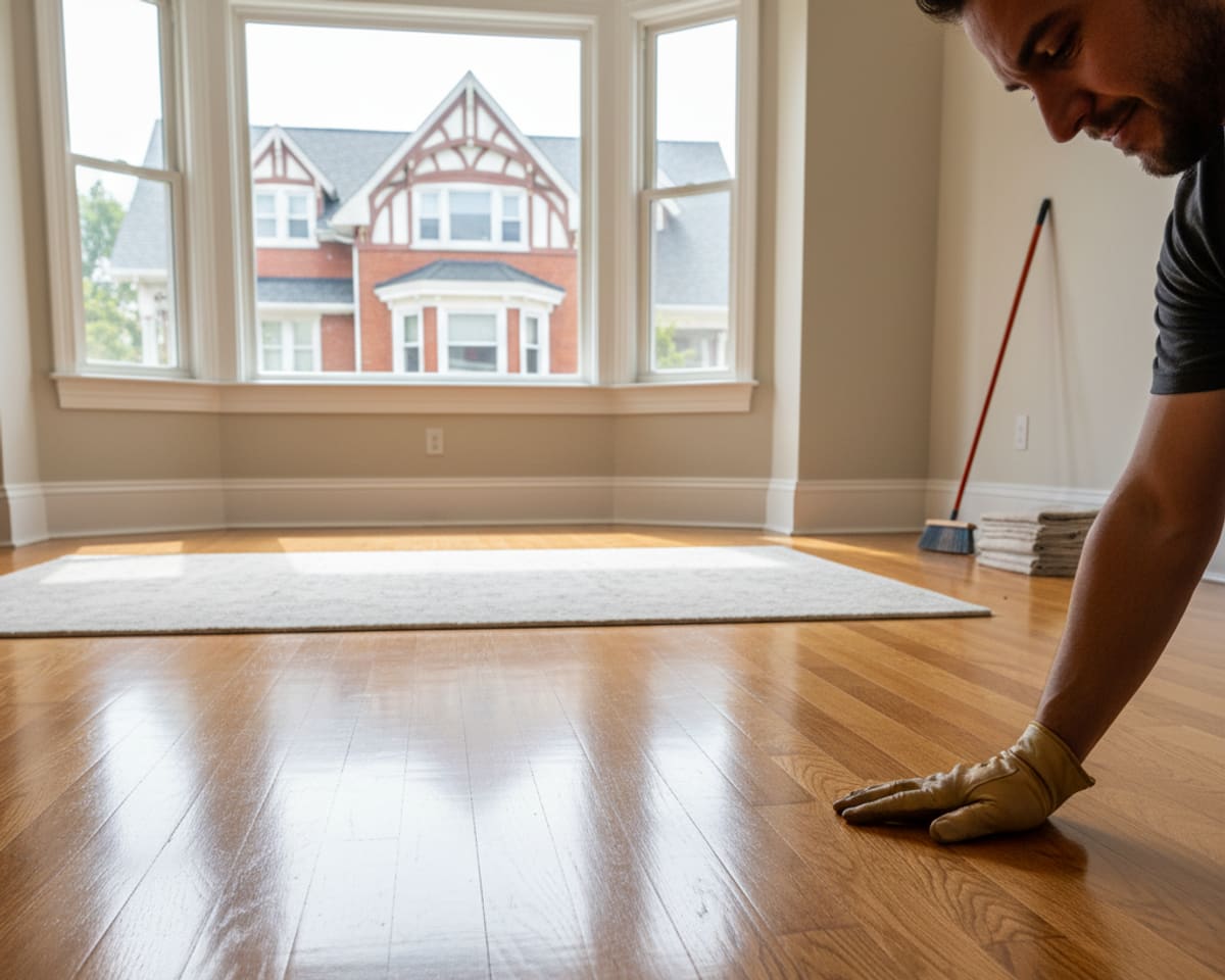 A beautifully restored hardwood floor reflecting the quality of local craftsmanship in a Staten Island residence.