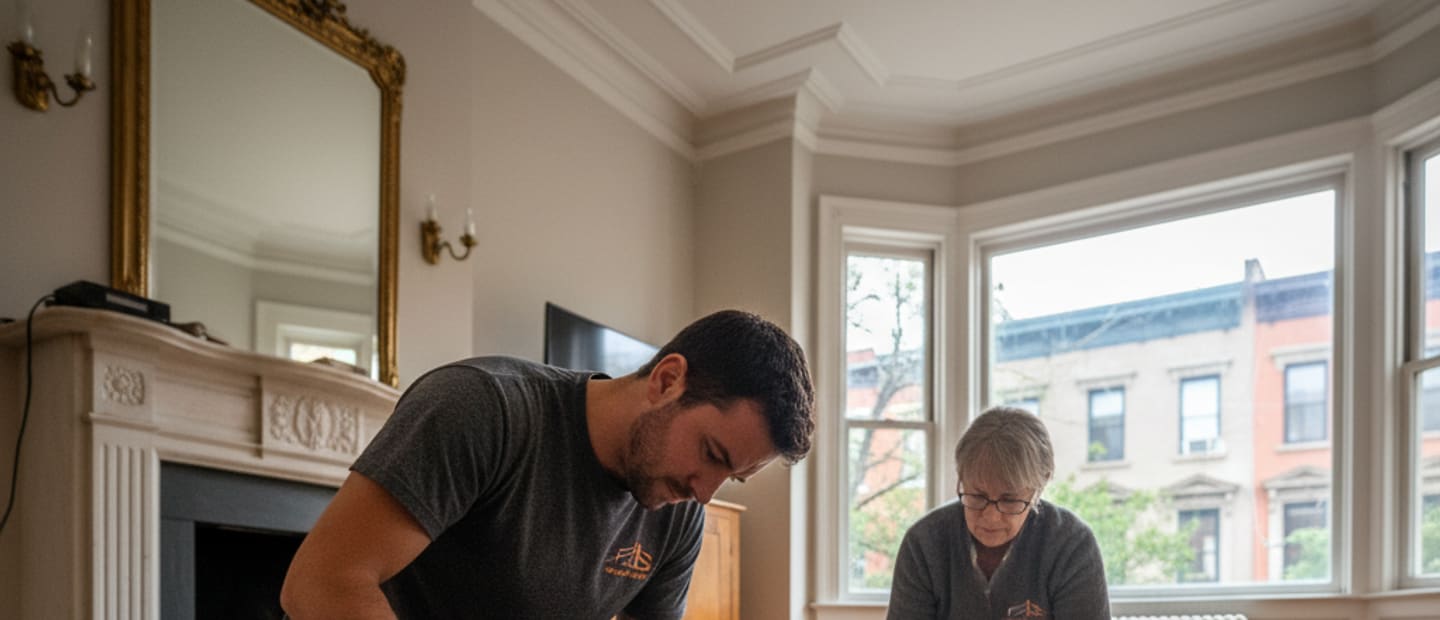 Expert craftsmen repairing a damaged hardwood floor with precision tools.
